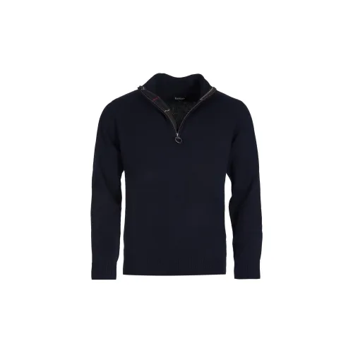 BARBOUR Funnel-neck Zip-up Wool Jumper