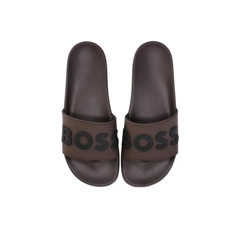 BOSS Kirk Logo-embossed Slides-3