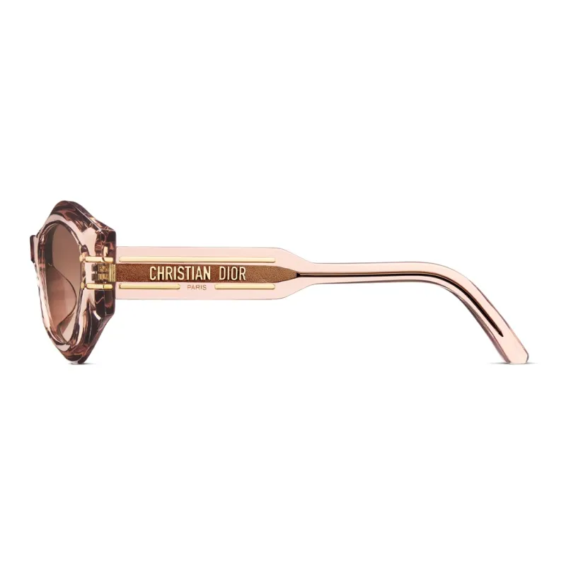 DIOR Acetate Irregular Shape Sunglasses Women's Pink-2