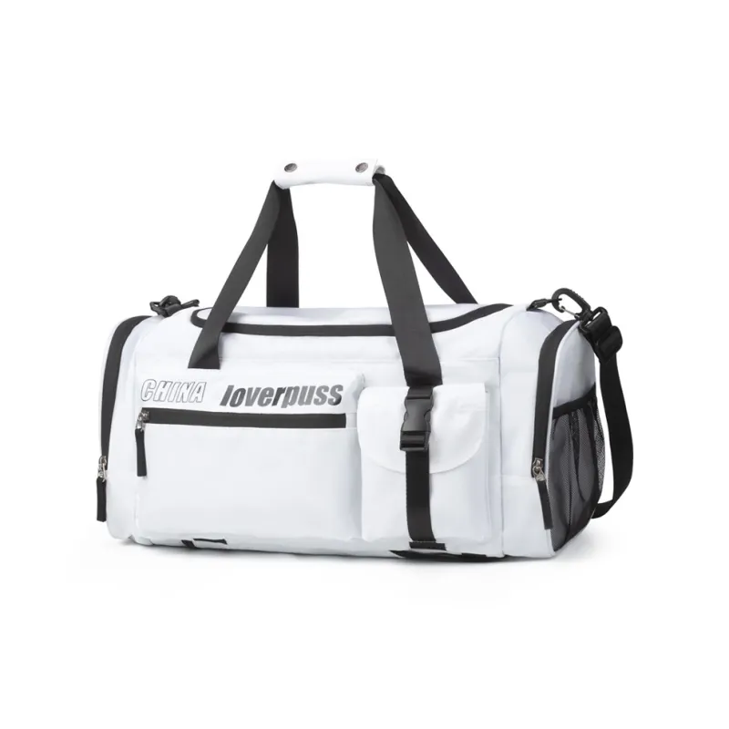 LOVERPUSS Polyester Health Bag Large Size Unisex Black White-3