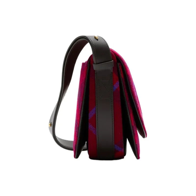 Burberry Wool Shoulder Bag Crossbody Bag Medium Size Women's Crimson-1