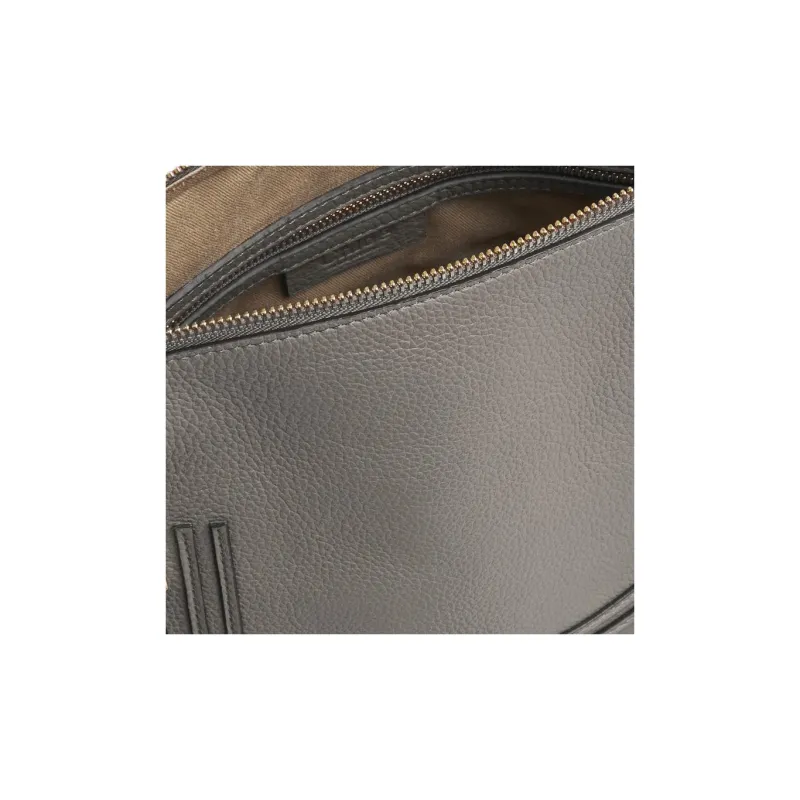 Chloe Marcie Grained Calfskin Shoulder Bag Crossbody Bag Handbag Medium Size Women's Gray-3