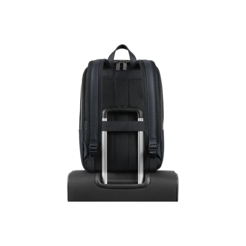 SAMSONITE Litchi Grain Leather Laptop Backpack Men's Marine-6