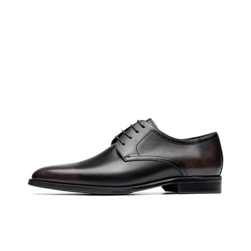 LAORENTOU Dress Shoes Men Low Top Black/Brown-7