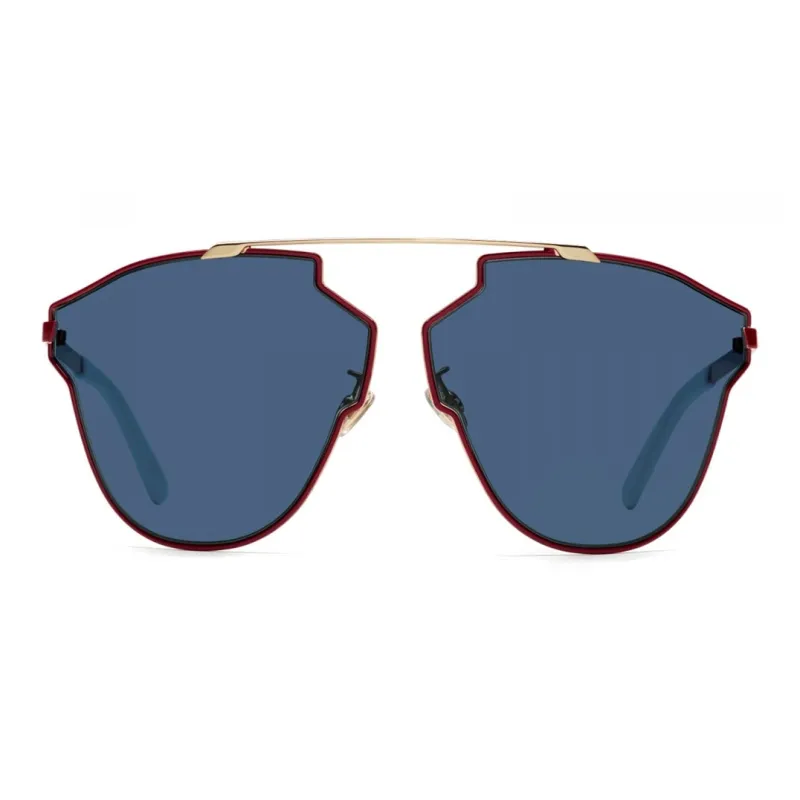 DIOR Metal Irregular Shape Sunglasses Women's Red-1