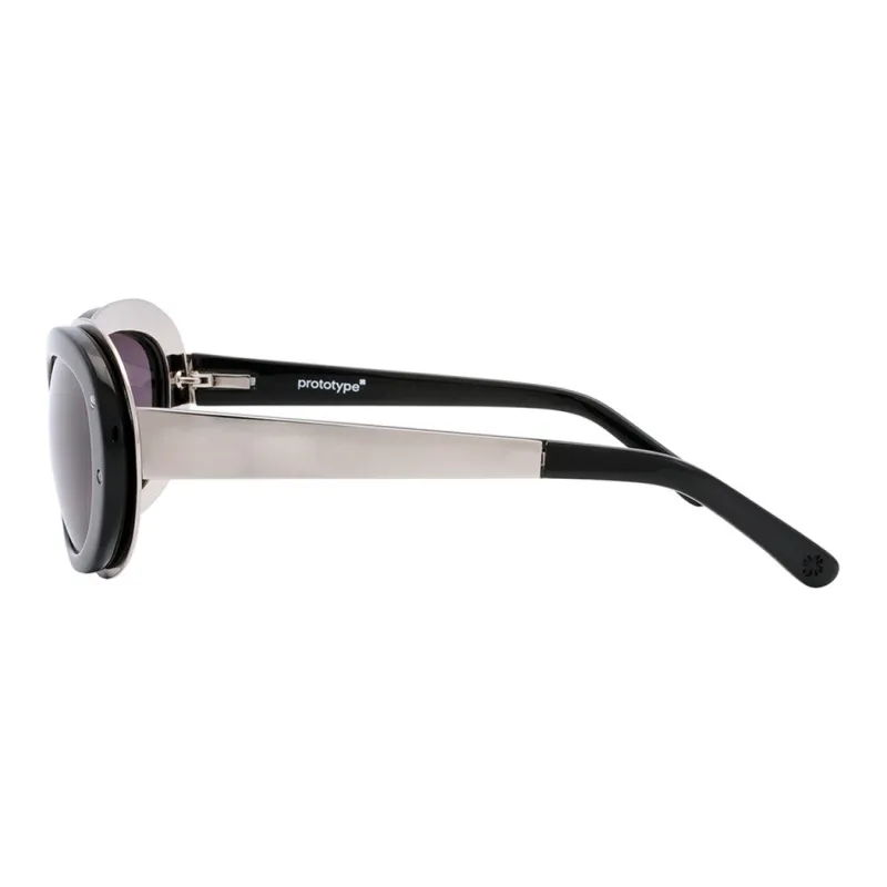 Yohji Yamamoto Acetate Irregular Shape Sunglasses Unisex Silver-2