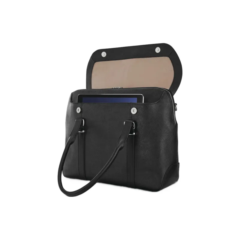 SAMSONITE Saffiano Leather Laptop Bag Shoulder Bag Crossbody Bag Handbag Women's Black-3
