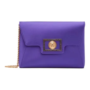 VERSACE La Medusa Viscose Envelope Bag One Shoulder Crossbody Clutches Women's Purple