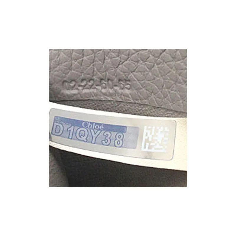 Chloe Alphabet Leather Coin Purse Women's Cashmere Gray-11
