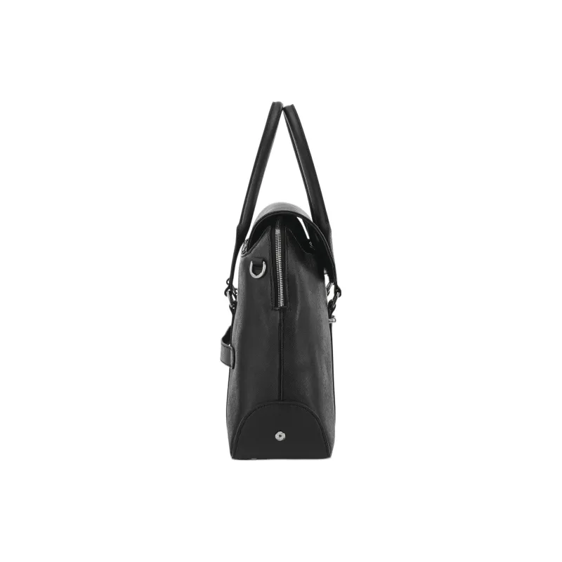 SAMSONITE Saffiano Leather Laptop Bag Shoulder Bag Crossbody Bag Handbag Women's Black-1