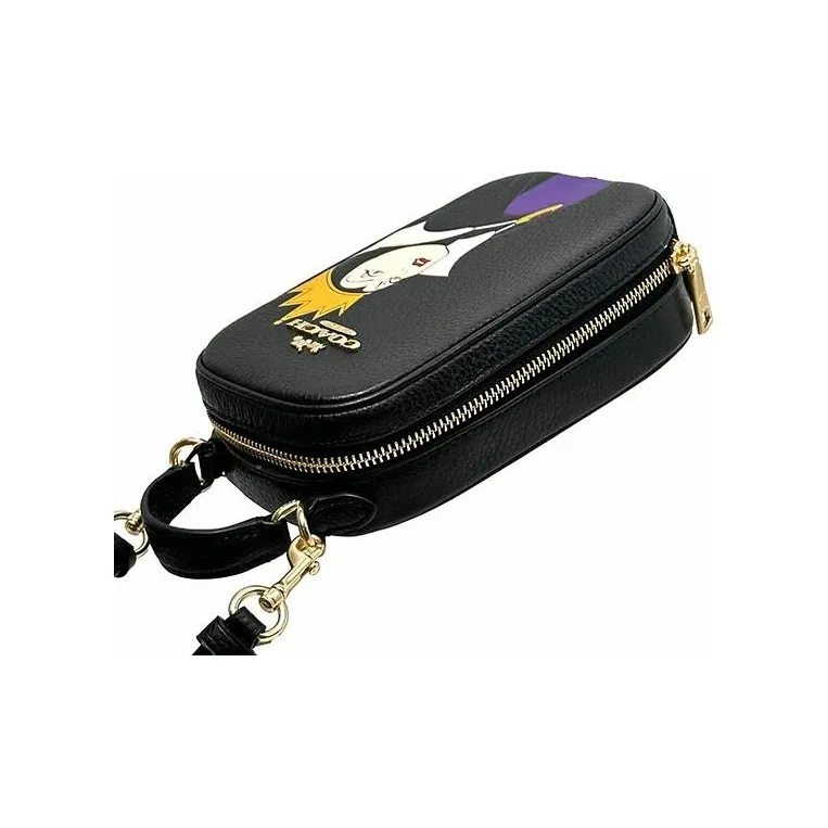 COACH Disney Collaboration Eva Cow Leather Handbag Shoulder Bag Crossbody Bag Small Size Women's Black-3