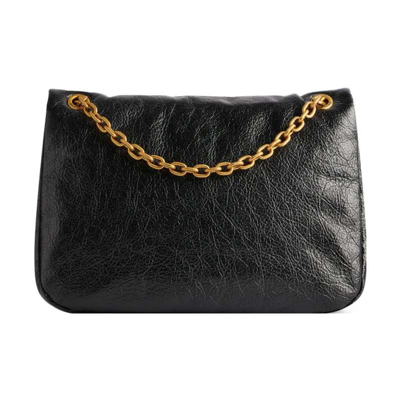 Balenciaga Fine Grained Cow Leather Handbag Shoulder Bag Mini Women's Black-4