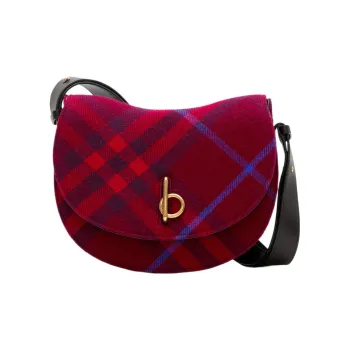 Burberry Wool Shoulder Bag Crossbody Bag Medium Size Women's Crimson