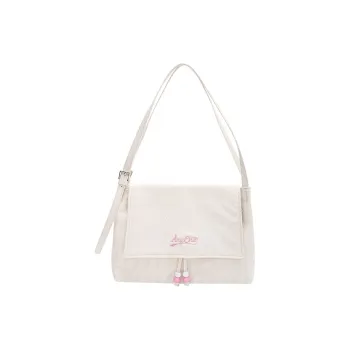 SEM/R PU And Fabric Crossbody Bag, Shoulder Bag Regular Women's Ecru/Denim Light Blue