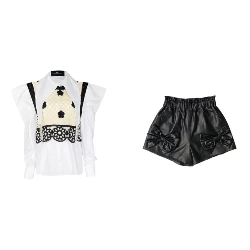 Aimme Sparrow Two Piece Skirt Sets Women's White+Black