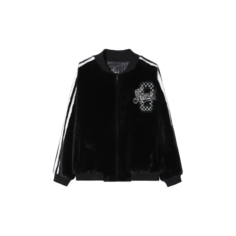 TCH Velvet feel Coat Unisex Black-1