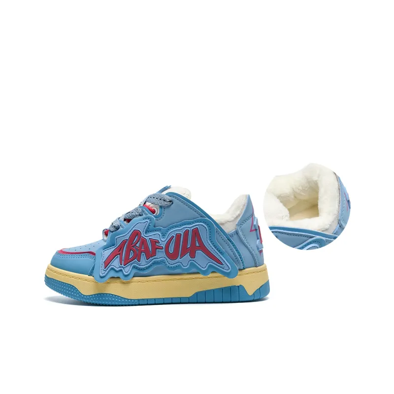 T628 Letter Puffy Shoes Anti Slip Wear Resistant Low Top Skateboard Shoes Unisex-15