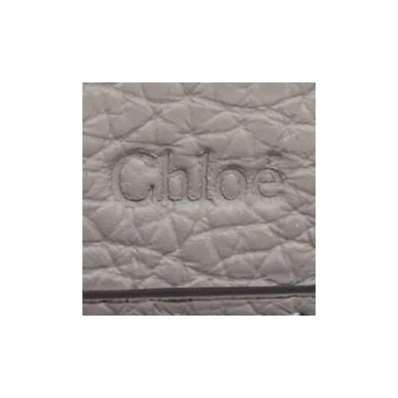 Chloe Alphabet Leather Coin Purse Women's Cashmere Gray-10