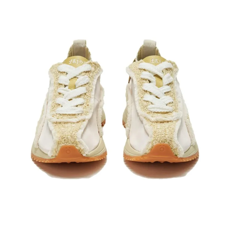 FAJO Height Increasing Low Top Casual Shoes Unisex Yellow-4