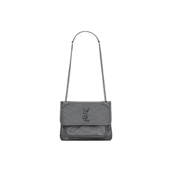SAINT LAURENT Niki Baby Crinkled Vintage Storm