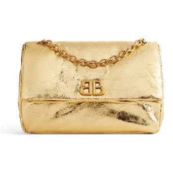 Balenciaga Calfskin Handbag Shoulder Bag Women's Gold