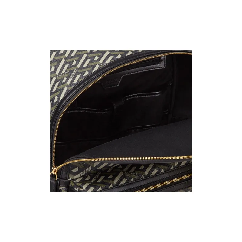 VERSACE Cow Leather Backpack Men's Black-2