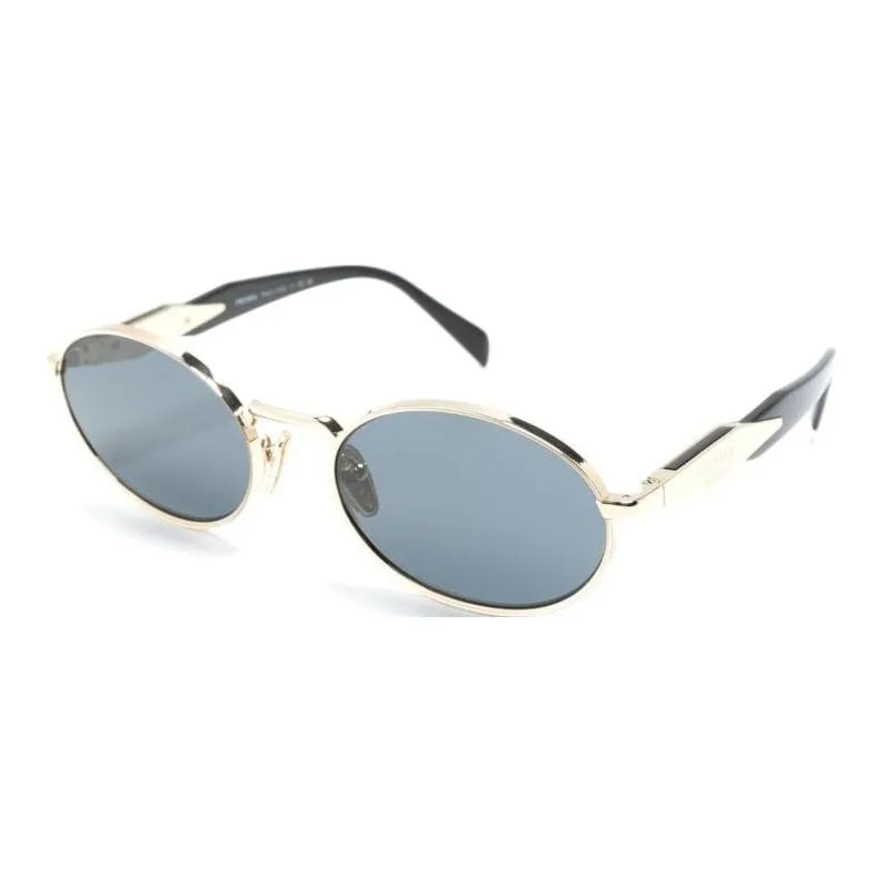 PRADA Eyewear Logo engraved Oval frame Sunglasses-0