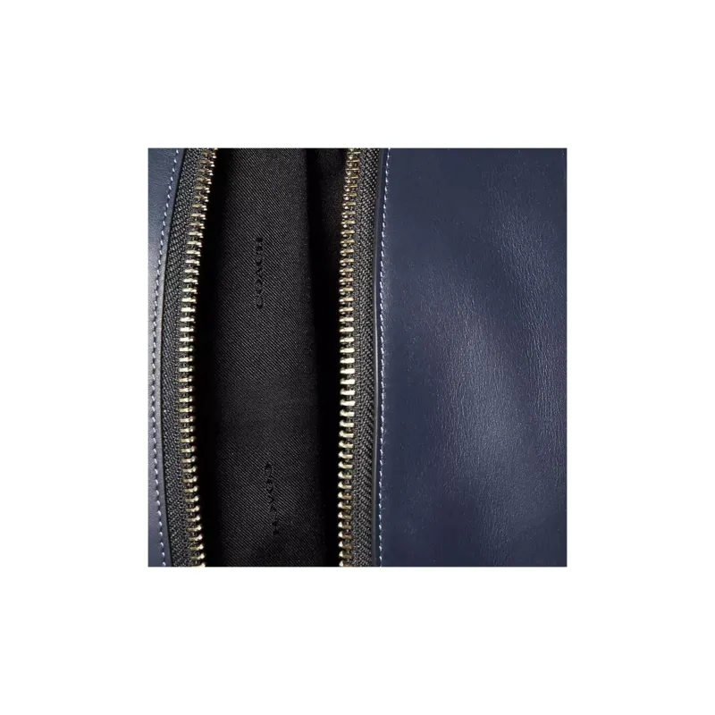 COACH X Bape Collaboration Charter Leather Backpack Unisex Denim Blue-4