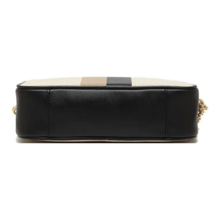 MICHAEL KORS Leather Camera Bag, Shoulder Bag, Crossbody Bag Medium Size Women's Black/Camel-4