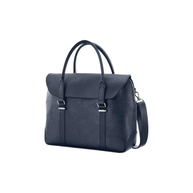 SAMSONITE Saffiano Leather Laptop Bag Shoulder Bag Crossbody Bag Handbag Women's Marine Blue-1