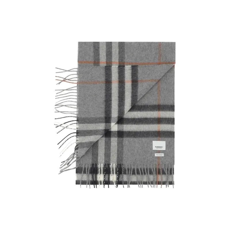 Burberry Check Pattern Fringed Scarf-1
