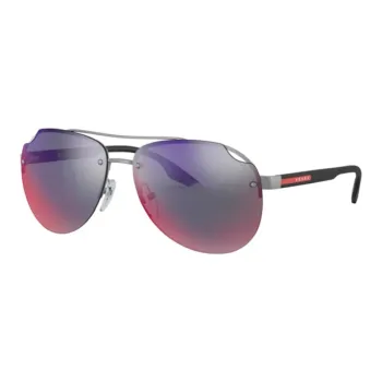 PRADA Metal Plastic Aviator Sunglasses Men's Black