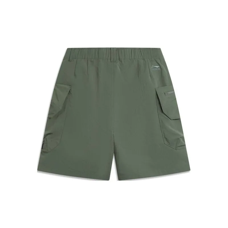 LiNing CF Tracing Sports Shorts Women's Ghost Scallion-1