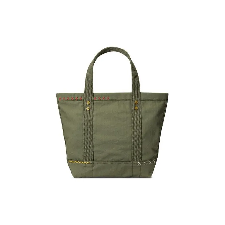 Polo Ralph Lauren Fabric Tote Bag, Shopping Bag, Handbag Small Size Women's Olive Green-2