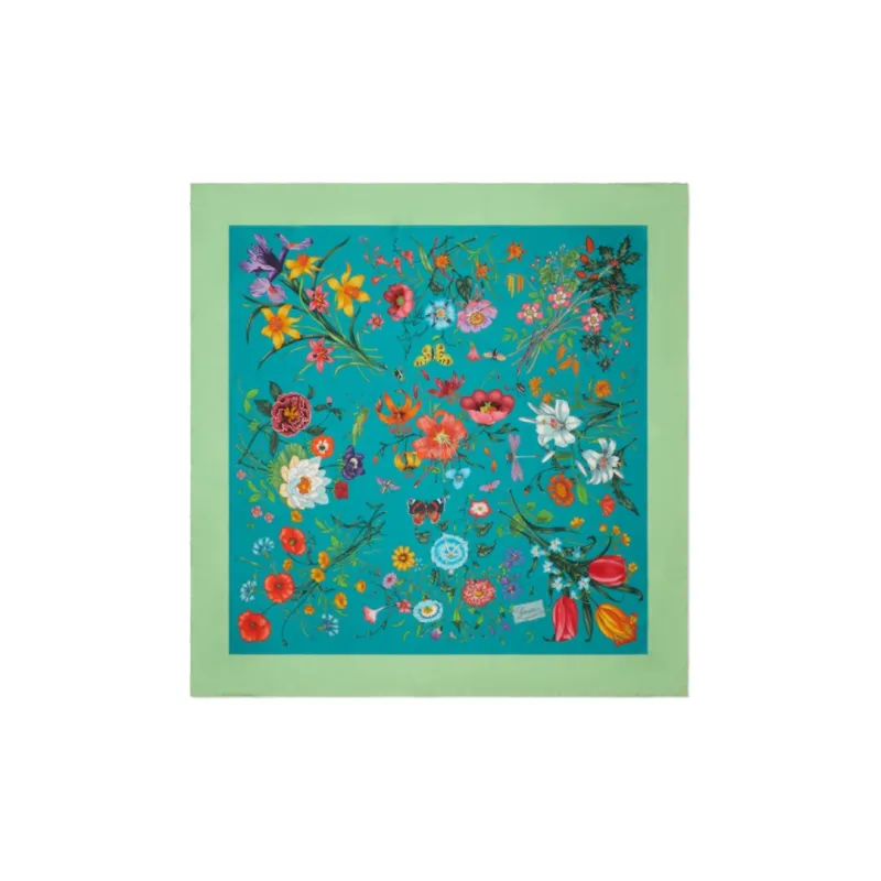 GUCCI Floral Printed Square Scarf-0