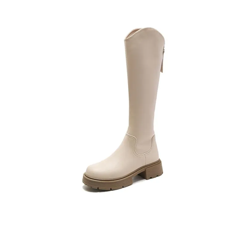 DUSTO Knee high Boots Women's Black/Beige/Coffee-5