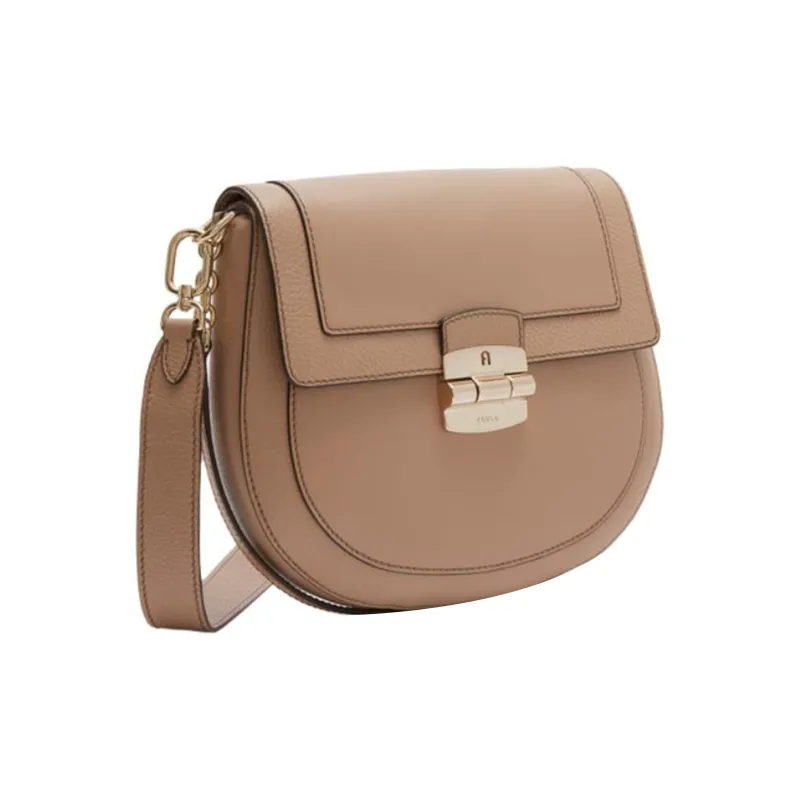Furla Calfskin Shoulder Bag, Crossbody Bag Regular Women's Brown-1