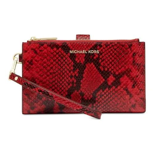 MICHAEL KORS Jet Set Leather Wallet Women's Total Crimson Color
