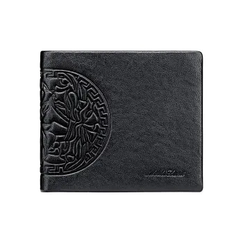 MashaLanti Top Grain Cow Leather Wallet Regular Men's Black