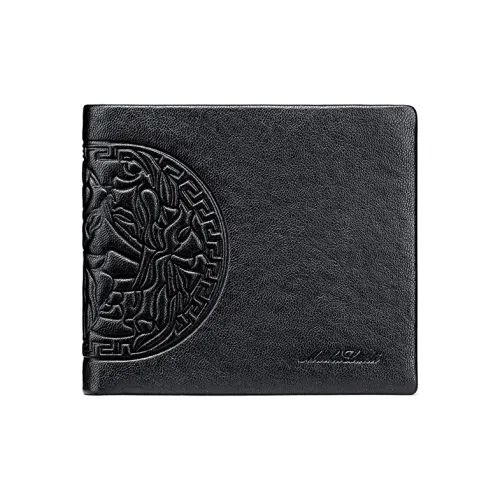 MashaLanti Top Grain Cow Leather Wallet Regular Men's Black