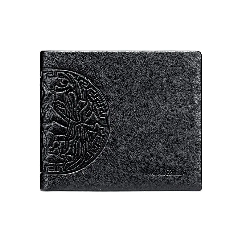 MashaLanti Top Grain Cow Leather Wallet Regular Men's Black-0