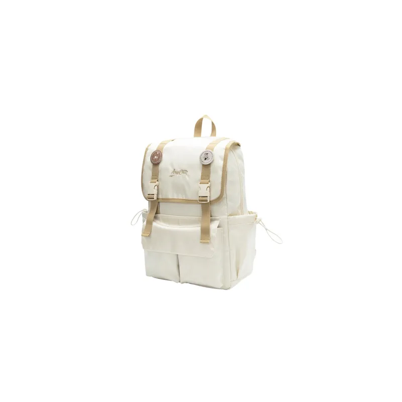SEM/R Nylon Laptop Backpack Large Size Unisex Cream / Caramel Brown / Black-1