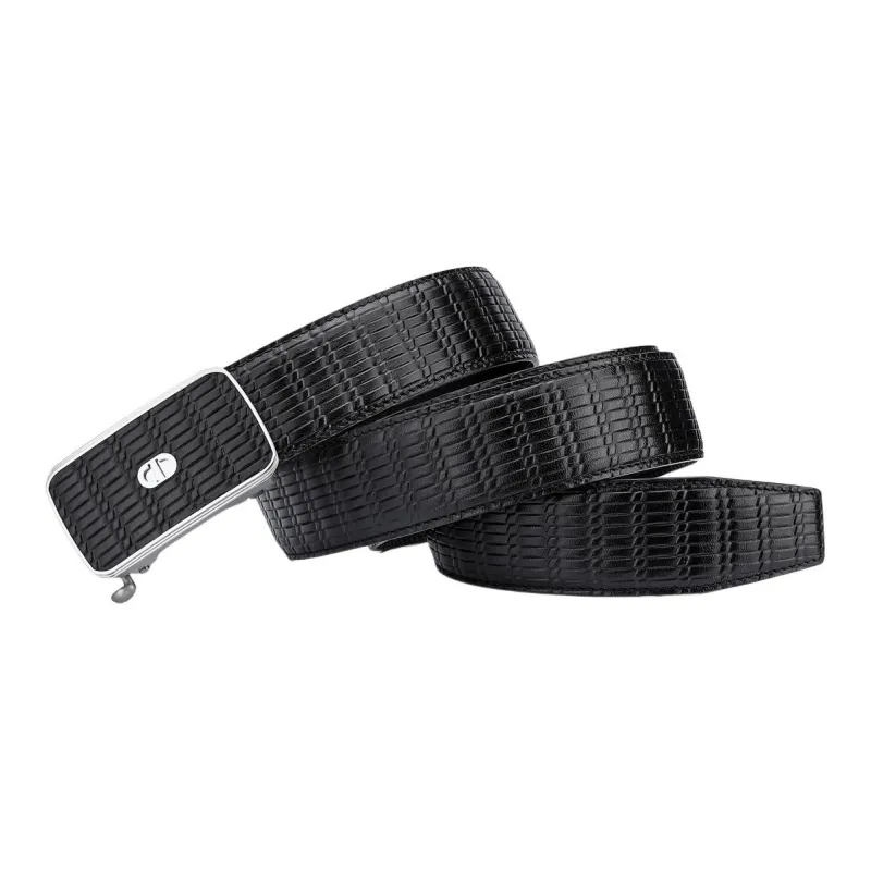 Chrisdien Deny Korean Style Youth Business Casual Automatic Buckle Belt Men's Black Width 3.5cm-1