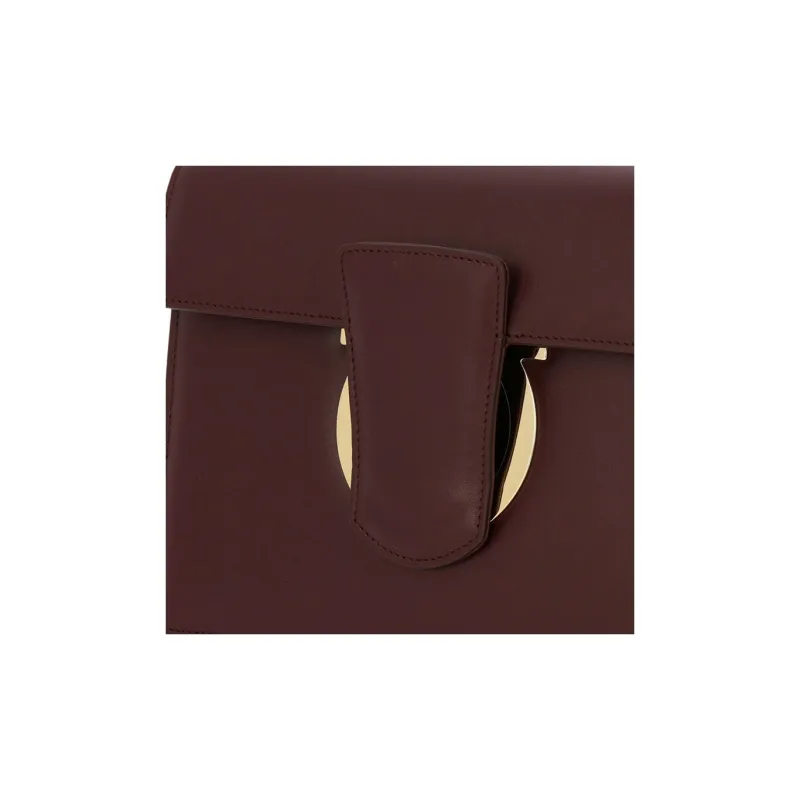 FERRAGAMO Calfskin Crossbody Bag, Shoulder Bag Women's Burgundy-3