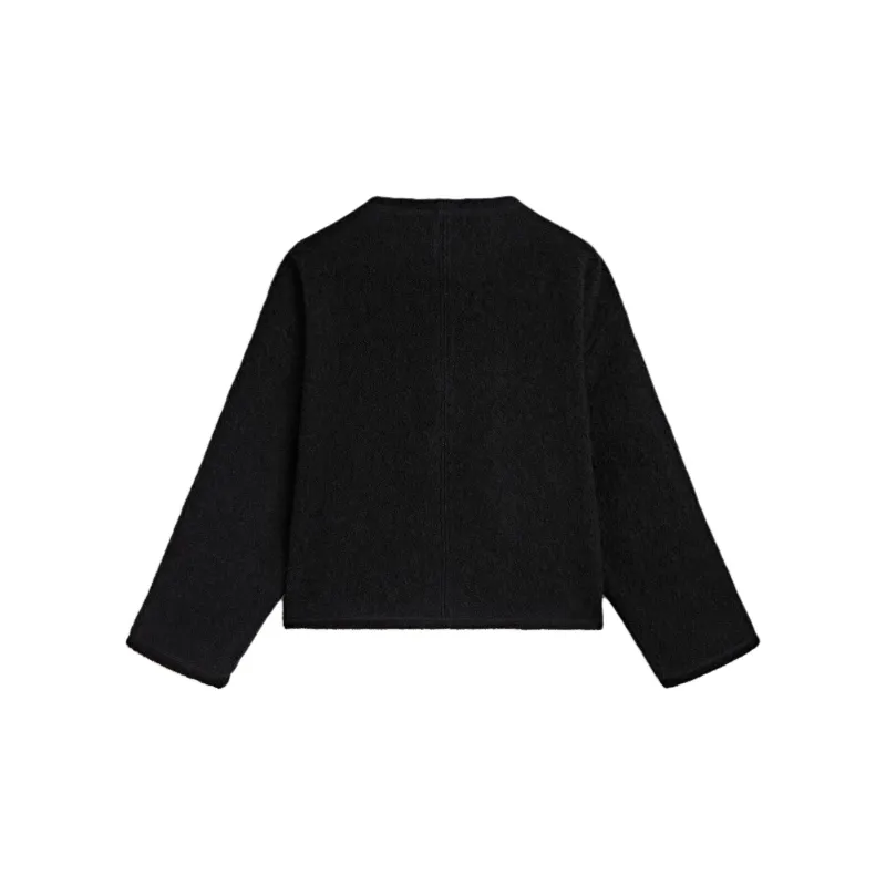 Massimo Dutti Velvet-feel Coat Women's Black-1