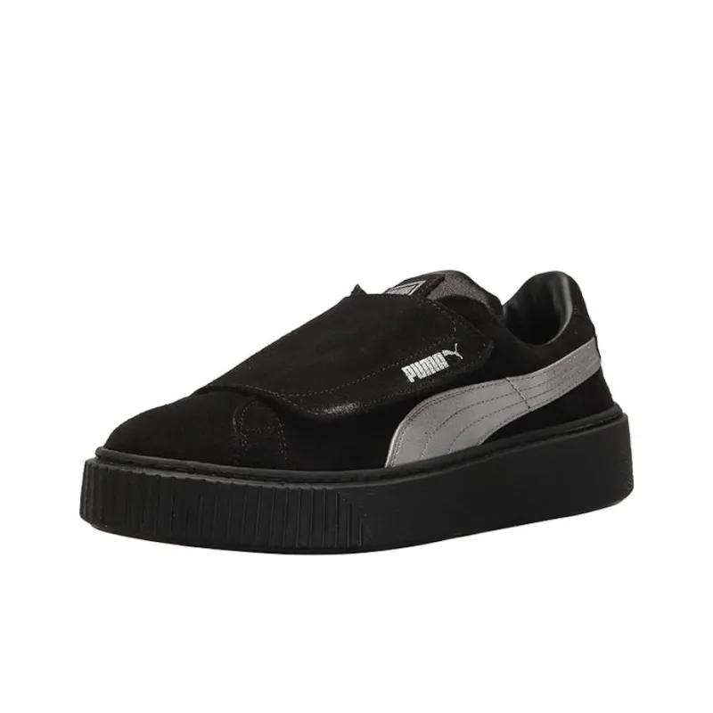 PUMA Platform Strap Satin Shoes Black Women's-2