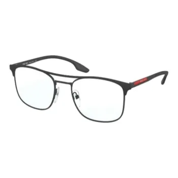 PRADA Metal Aviator Eyeglass Frames Men's Black