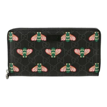 GUCCI Canvas Wallet Men's Black & Bright Red