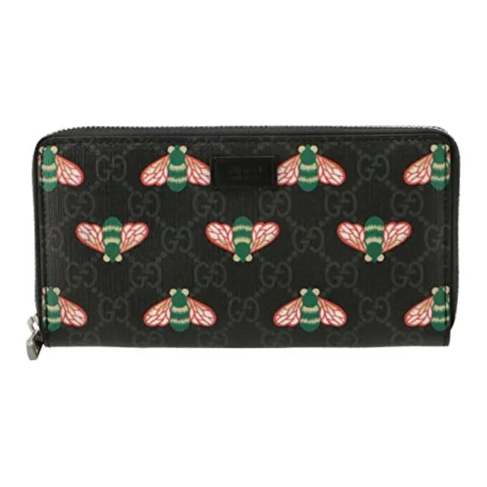 GUCCI Canvas Wallet Men's Black & Bright Red-0