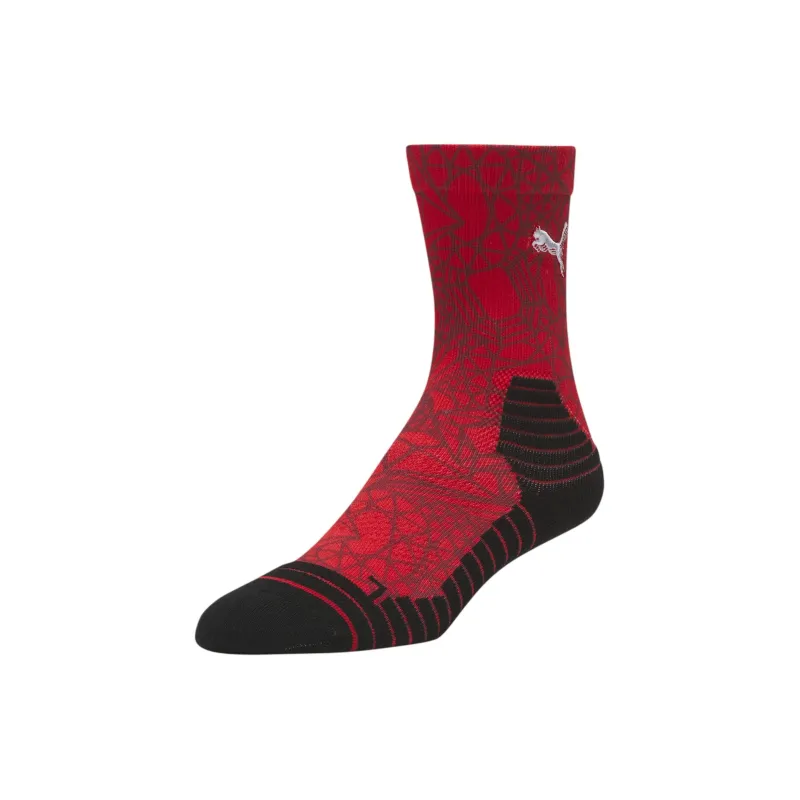 PUMA Geometric Terry Crew Socks 1 Pack Mid-Calf Socks Women's 1 Pack Red-0